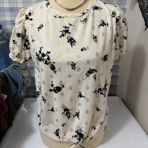 Floral Print Puff Sleeve Top